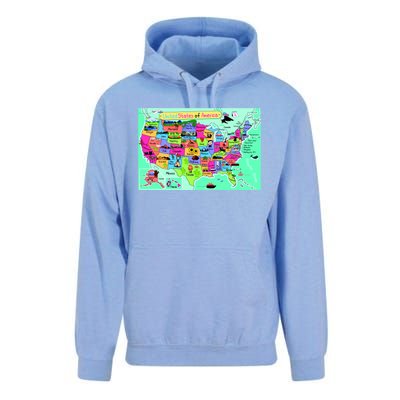 United States Cartoon Drawing Unisex Surf Hoodie