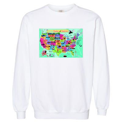 United States Cartoon Drawing Garment-Dyed Sweatshirt