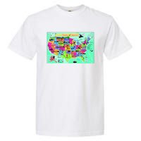 United States Cartoon Drawing Garment-Dyed Heavyweight T-Shirt