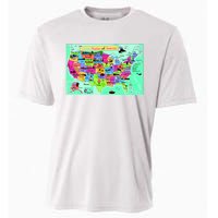 United States Cartoon Drawing Cooling Performance Crew T-Shirt