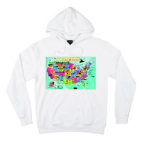 United States Cartoon Drawing Hoodie