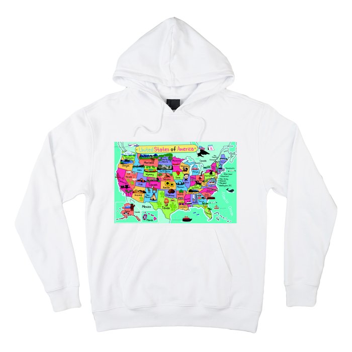 United States Cartoon Drawing Hoodie