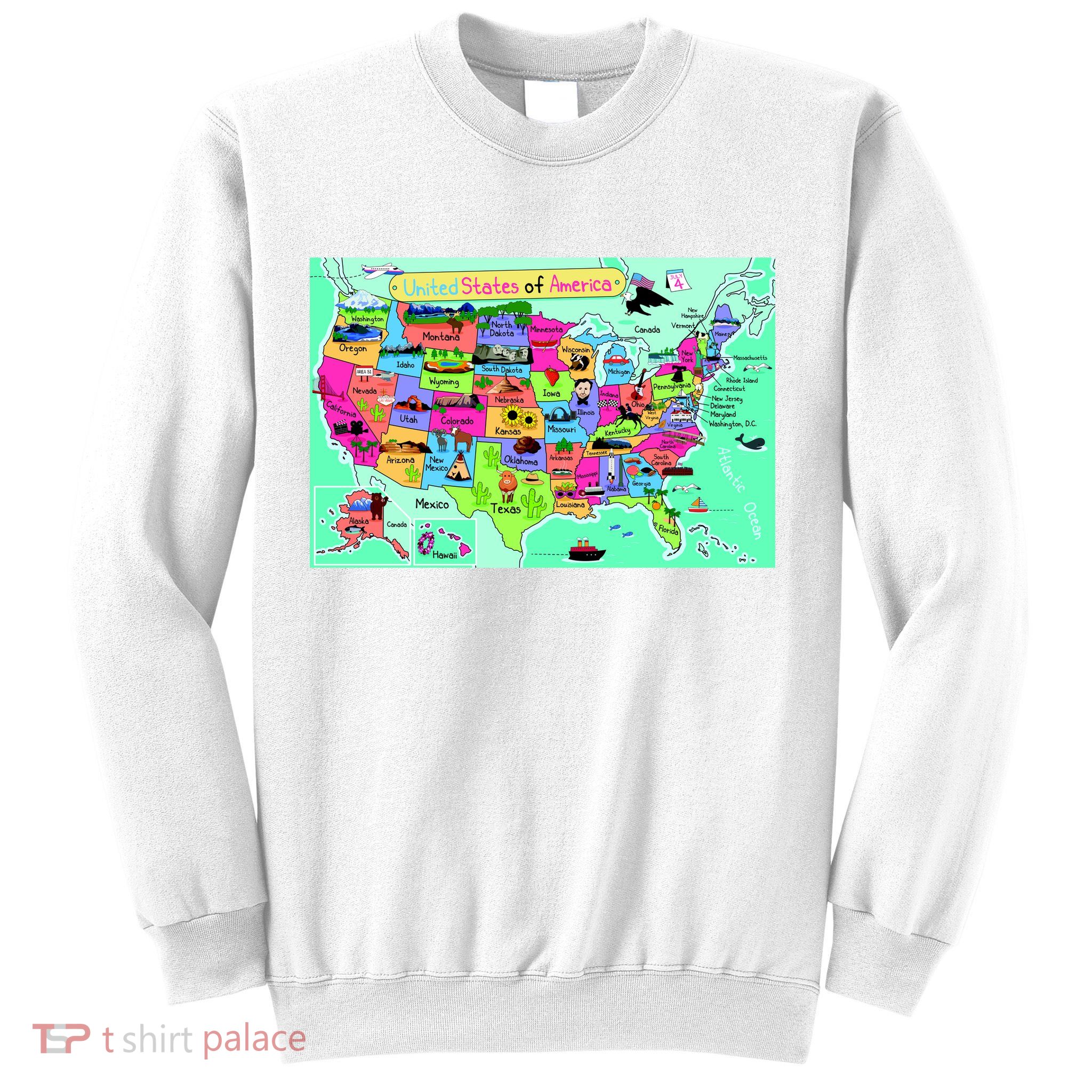 United States Cartoon Drawing Sweatshirt