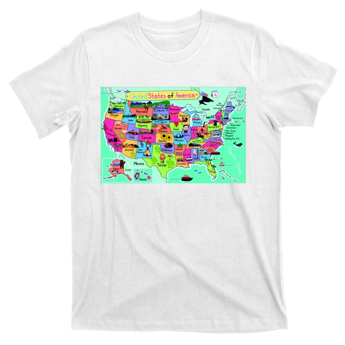 United States Cartoon Drawing T-Shirt