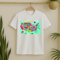 United States Cartoon Drawing T-Shirt