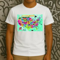 United States Cartoon Drawing T-Shirt