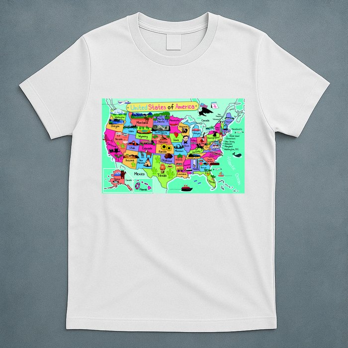 United States Cartoon Drawing T-Shirt