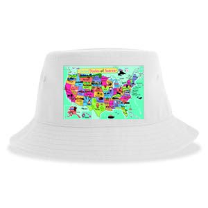 United States Cartoon Drawing Sustainable Bucket Hat