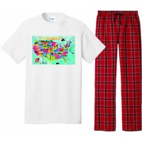 United States Cartoon Drawing Pajama Set