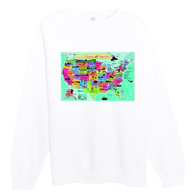 United States Cartoon Drawing Premium Crewneck Sweatshirt