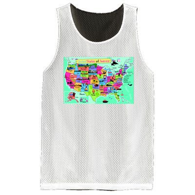 United States Cartoon Drawing Mesh Reversible Basketball Jersey Tank