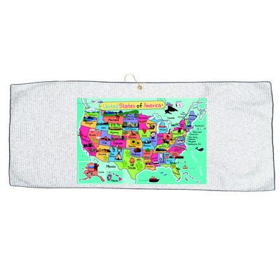 United States Cartoon Drawing Large Microfiber Waffle Golf Towel