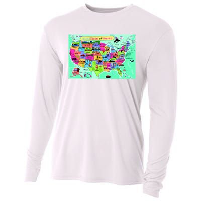 United States Cartoon Drawing Cooling Performance Long Sleeve Crew