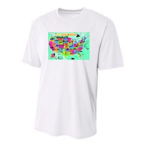 United States Cartoon Drawing Youth Performance Sprint T-Shirt