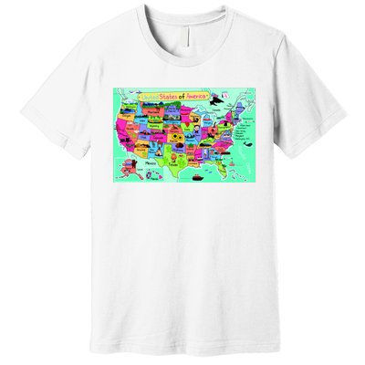 United States Cartoon Drawing Premium T-Shirt