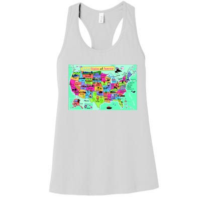 United States Cartoon Drawing Women's Racerback Tank