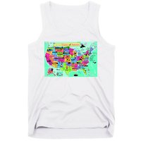 United States Cartoon Drawing Tank Top