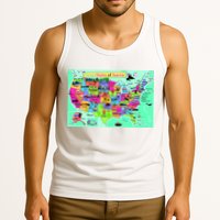 United States Cartoon Drawing Tank Top