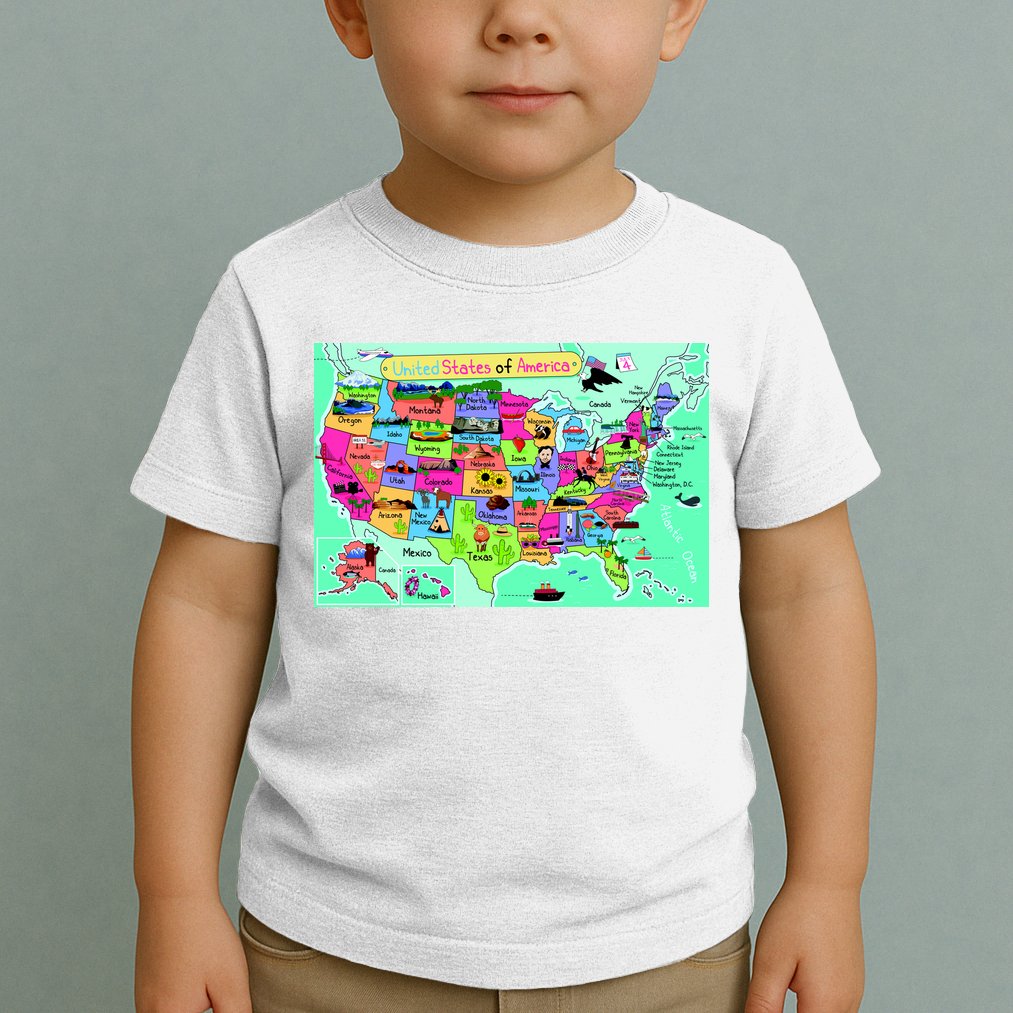United States Cartoon Drawing Toddler T-Shirt