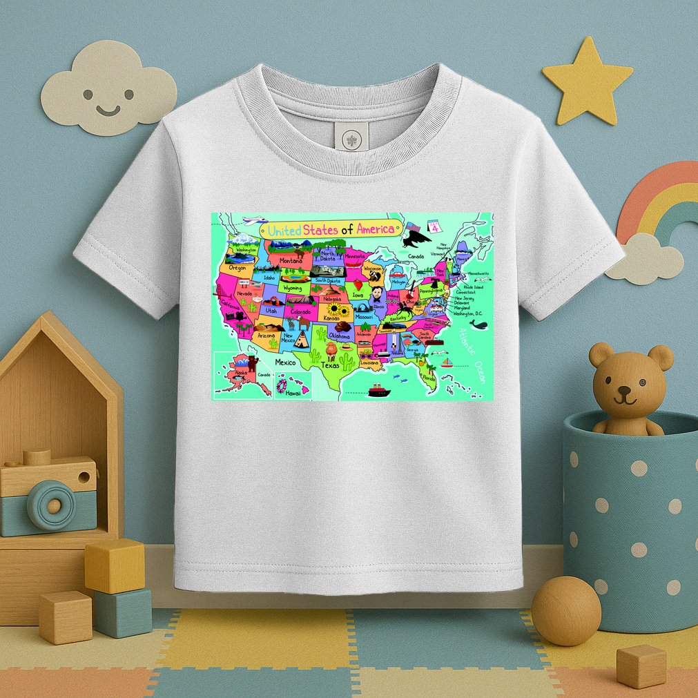 United States Cartoon Drawing Toddler T-Shirt