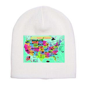 United States Cartoon Drawing Short Acrylic Beanie