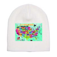 United States Cartoon Drawing Short Acrylic Beanie