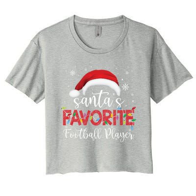 Ugly Sweater Christmas SantaS Favorite Football Player Xmas Cute Gift Women's Crop Top Tee