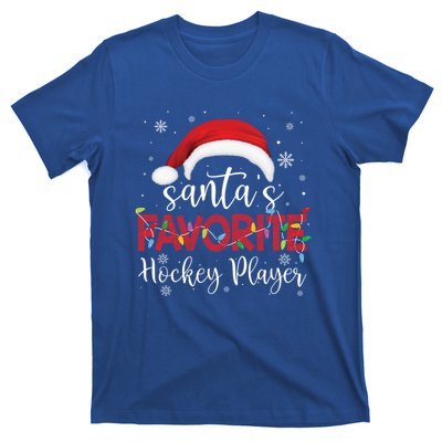 Ugly Sweater Christmas SantaS Favorite Hockey Player Xmas Gift T-Shirt