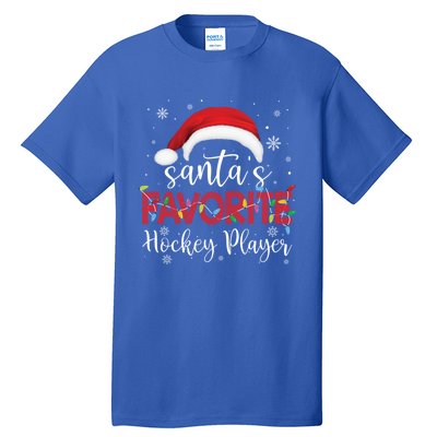 Ugly Sweater Christmas SantaS Favorite Hockey Player Xmas Gift Tall T-Shirt