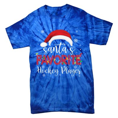 Ugly Sweater Christmas SantaS Favorite Hockey Player Xmas Gift Tie-Dye T-Shirt