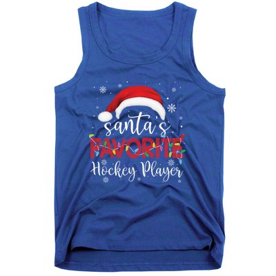 Ugly Sweater Christmas SantaS Favorite Hockey Player Xmas Gift Tank Top