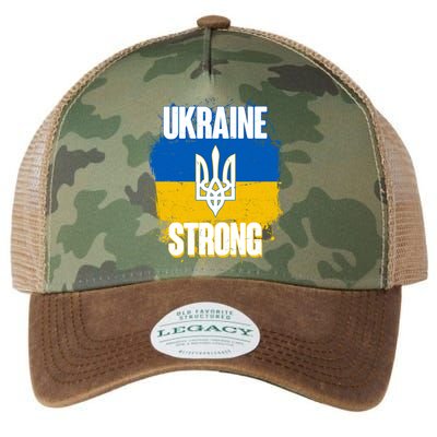 Ukraine Strong Distressed Painted Flag I Stand With Ukraine Legacy Tie Dye Trucker Hat