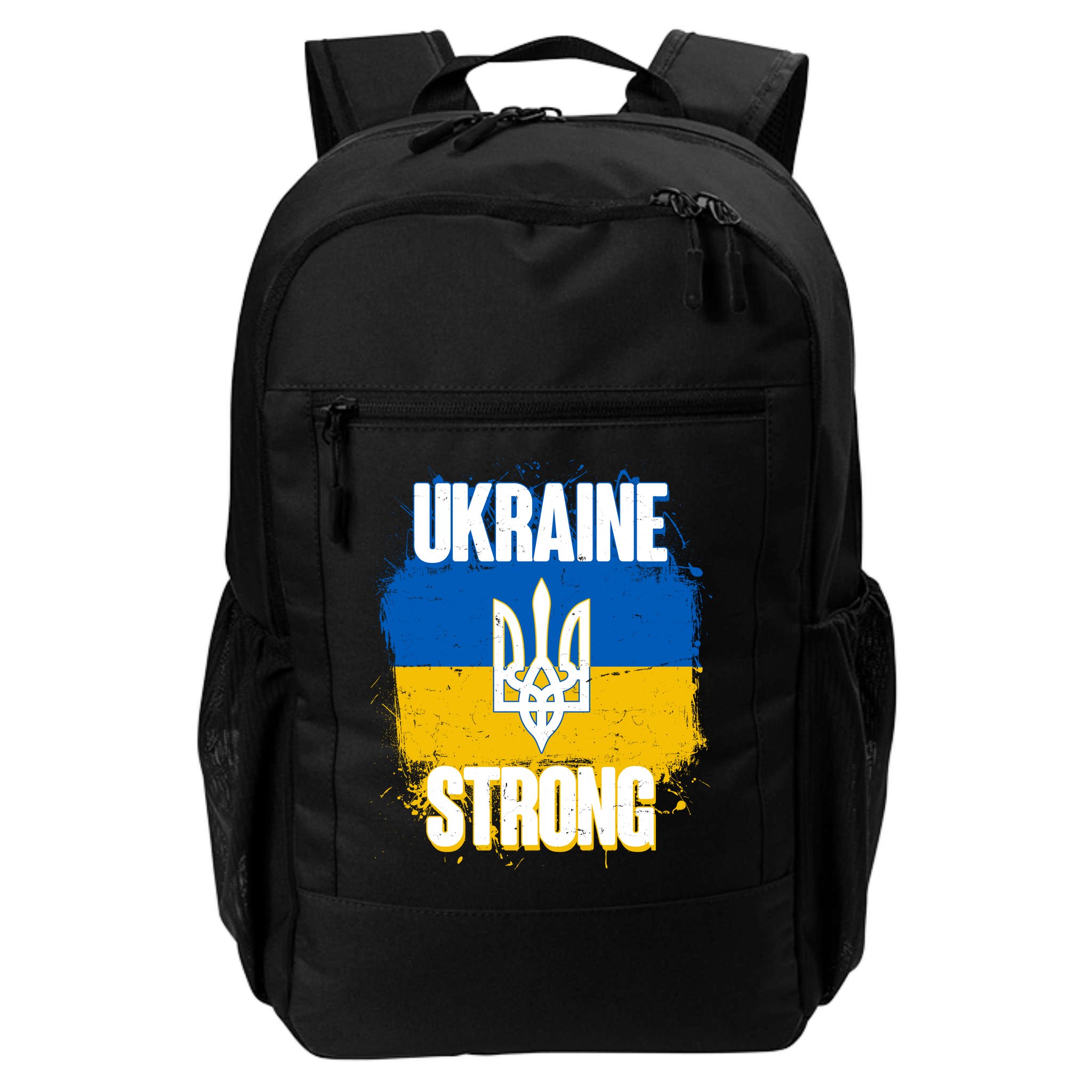Ukraine Strong Distressed Painted Flag I Stand With Ukraine Backpack