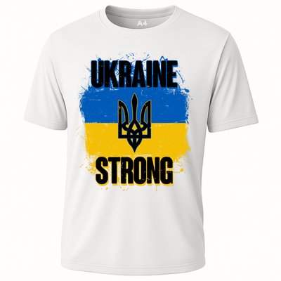 Ukraine Strong Distressed Painted Flag I Stand With Ukraine Performance Shirt
