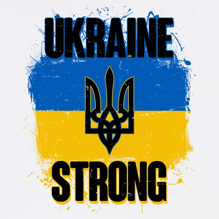 Ukraine Strong Distressed Painted Flag I Stand With Ukraine Cooling Performance Crew T-Shirt