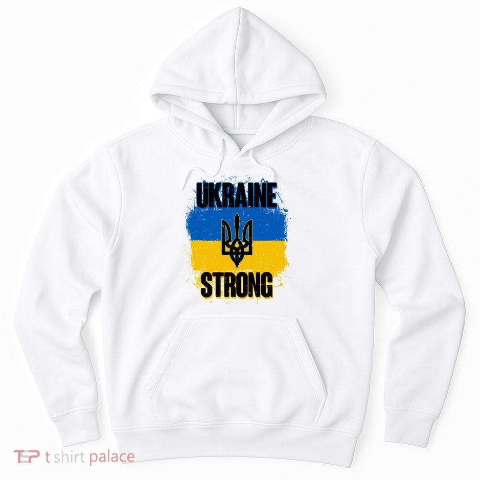 Ukraine Strong Distressed Painted Flag I Stand With Ukraine Hoodie