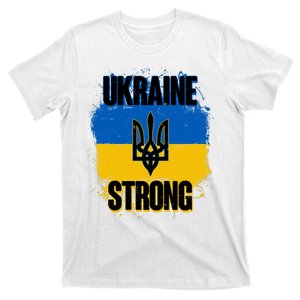 Ukraine Strong Distressed Painted Flag I Stand With Ukraine T-Shirt