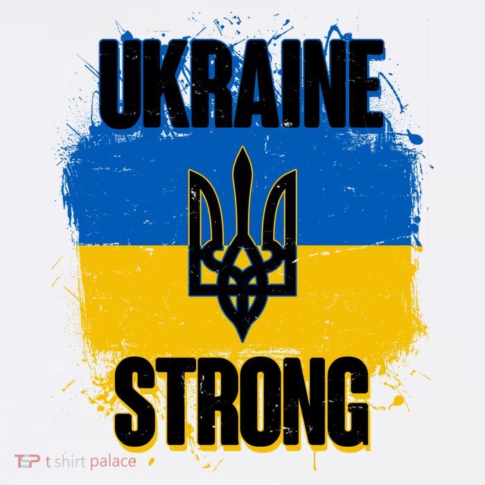 Ukraine Strong Distressed Painted Flag I Stand With Ukraine Tall T-Shirt