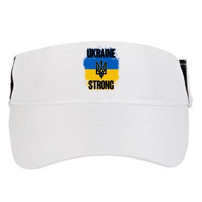 Ukraine Strong Distressed Painted Flag I Stand With Ukraine Adult Drive Performance Visor
