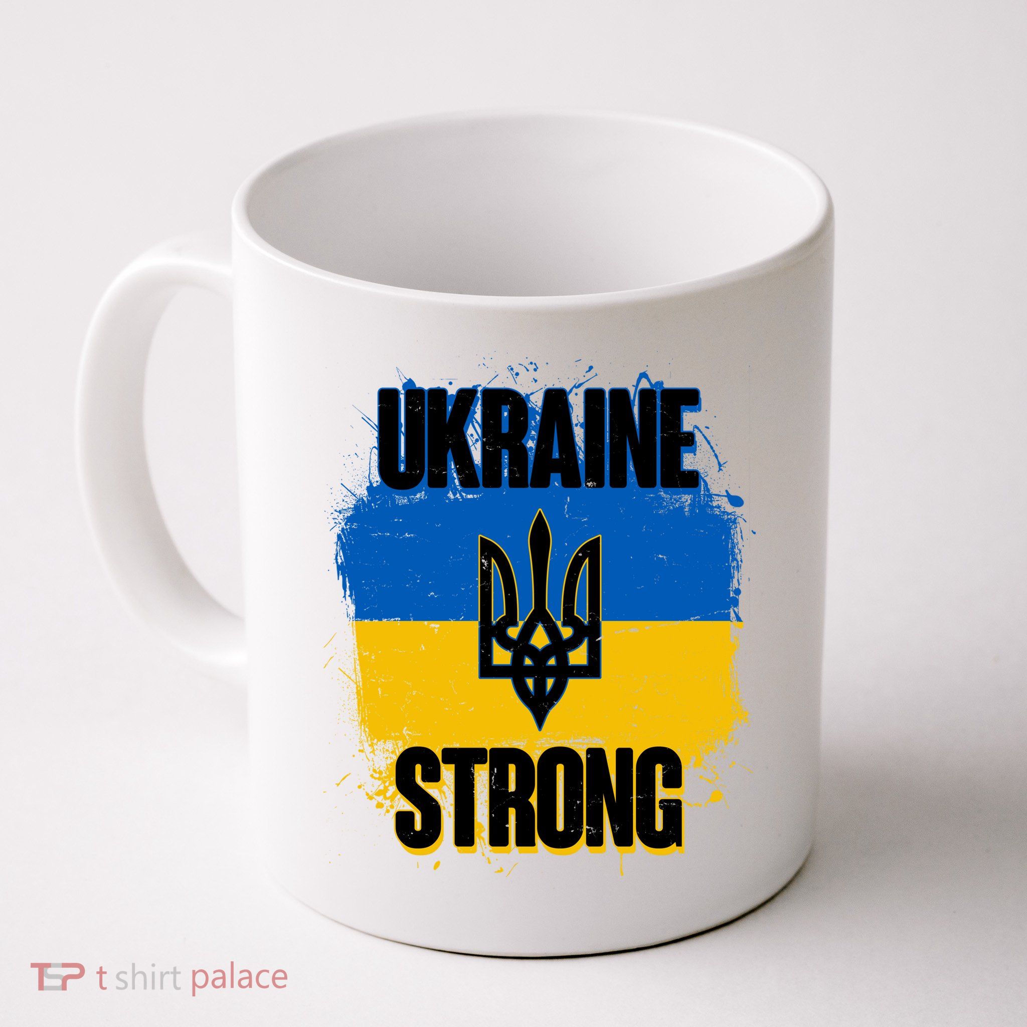 Ukraine Strong Distressed Painted Flag I Stand With Ukraine Coffee Mug