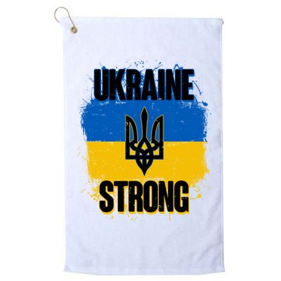 Ukraine Strong Distressed Painted Flag I Stand With Ukraine Golf Towel