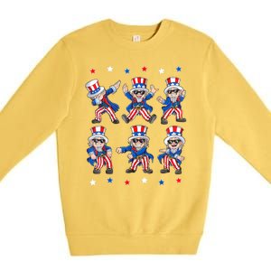 Uncle Sam Dance Dabbing Patriotic 4th Of July American Flag Premium Crewneck Sweatshirt