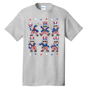 Uncle Sam Dance Dabbing Patriotic 4th Of July American Flag Tall T-Shirt