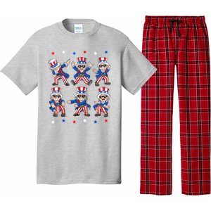 Uncle Sam Dance Dabbing Patriotic 4th Of July American Flag Pajama Set