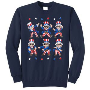 Uncle Sam Dance Dabbing Patriotic 4th Of July American Flag Tall Sweatshirt