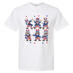 Uncle Sam Dance Dabbing Patriotic 4th Of July American Flag Garment-Dyed Heavyweight T-Shirt