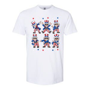 Uncle Sam Dance Dabbing Patriotic 4th Of July American Flag Softstyle CVC T-Shirt