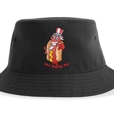 Uncle Sam Design For Men And Women Hot Diggity Dog Sustainable Bucket Hat