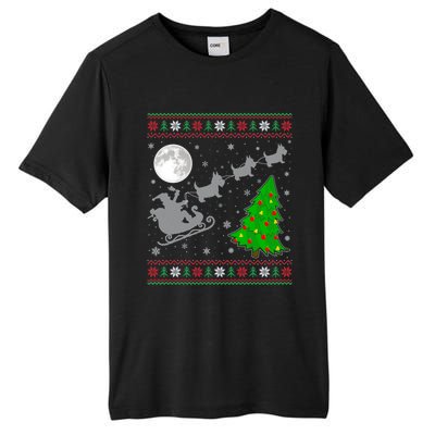 Ugly Scottie Dog Xmas Lighting Tree Santa Riding Scottie Dog Cute Gift Tall Fusion ChromaSoft Performance T-Shirt