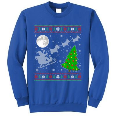 Ugly Scottie Dog Xmas Lighting Tree Santa Riding Scottie Dog Cute Gift Sweatshirt